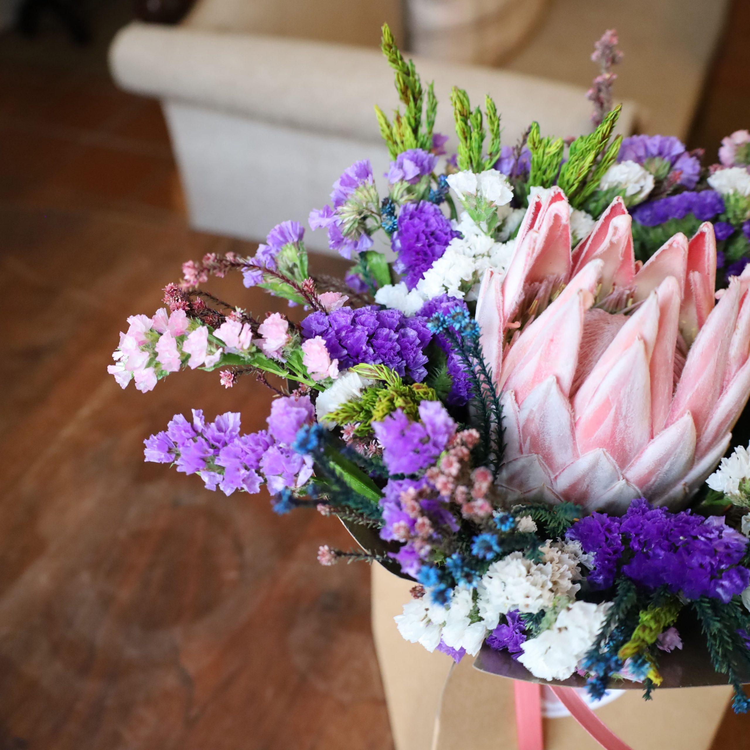 Jarra de flores sempre vivas